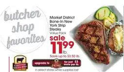Giant Eagle Market District Bone-In New York Strip Steaks offer