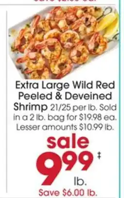 Giant Eagle Extra Large Wild Red Peeled & Deveined Shrimp offer