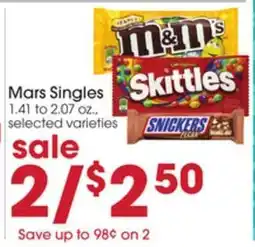 Giant Eagle Mars Singles offer