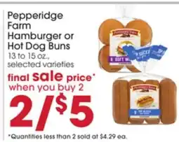 Giant Eagle Pepperidge Farm Hamburger or Hot Dog Buns offer