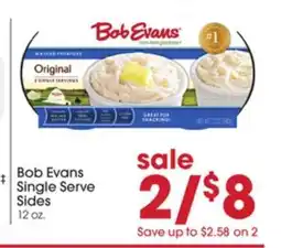 Giant Eagle Bob Evans Single Serve Sides offer