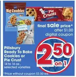 Giant Eagle Pillsbury Ready To Bake Cookies or Pie Crust offer