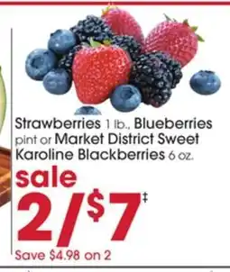 Giant Eagle Strawberries, Blueberries, or Blackberries offer