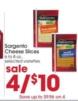 Giant Eagle Sargento Cheese Slices offer