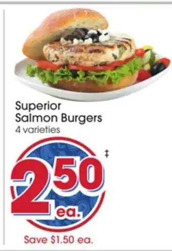 Giant Eagle Superior Salmon Burgers offer