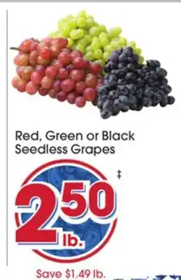 Giant Eagle Red, Green or Black Seedless Grapes offer