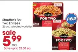 Giant Eagle Stouffer's For Two Entrees offer