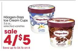 Giant Eagle Häagen-Dazs Ice Cream Cups offer