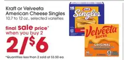 Giant Eagle Kraft or Velveeta American Cheese Singles offer