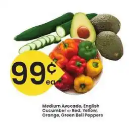 Albertsons Medium Avocado, English Cucumber or Bell Peppers offer