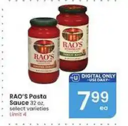 Albertsons Rao's Pasta Sauce offer