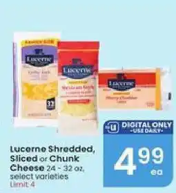 Albertsons Lucerne Shredded, Sliced or Chunk Cheese offer