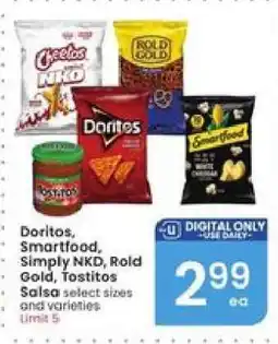Albertsons Doritos, Smartfood, Simply NKD, Rold Gold, Tostitos Salsa offer