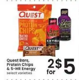 Albertsons Quest Bars, Protein Chips & 5-HR Energy offer
