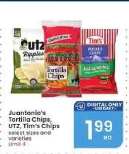 Albertsons Juanita's Tortilla Chips, UTZ, Tim's Chips offer