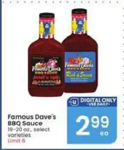Albertsons Famous Dave's BBQ Sauce offer