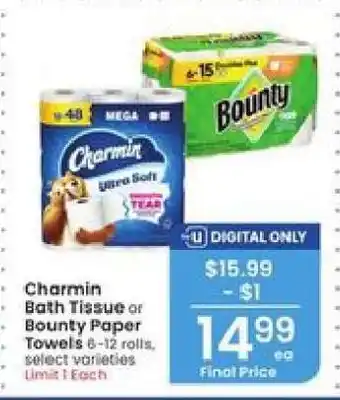 Albertsons Charmin Bath Tissue or Bounty Paper Towels offer