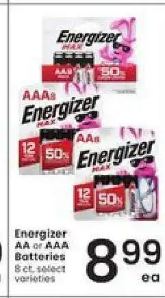 Albertsons Energizer AA or AAA Batteries offer