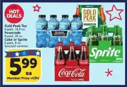 Albertsons Gold Peak Tea, Powerade, Coke or Sprite offer
