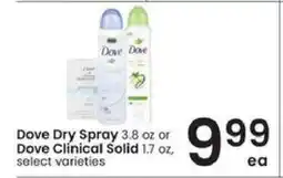 Albertsons Dove Dry Spray or Dove Clinical Solid offer