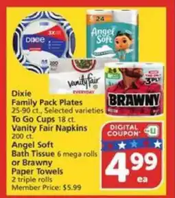Albertsons Angel Soft Bath Tissue or Brawny Paper Towels offer