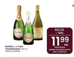Albertsons Korbel or J. Lohr Chardonnay offer