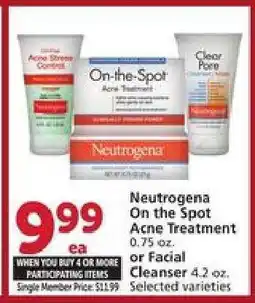 Albertsons Neutrogena On the Spot Acne Treatment or Facial Cleanser offer