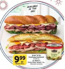 Albertsons Grab 'N Go Footlong Sandwich or Reser's Party Pack Salad offer