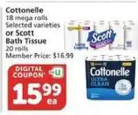 Albertsons Cottonelle or Scott Bath Tissue offer