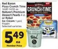Albertsons Red Baron Pizza Crunch Time, Nature's Premium Dessert Pearls, or Rebel Ice Cream offer
