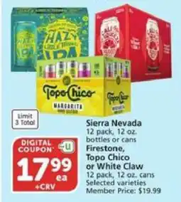 Albertsons Sierra Nevada, Firestone, Topo Chico or White Claw offer