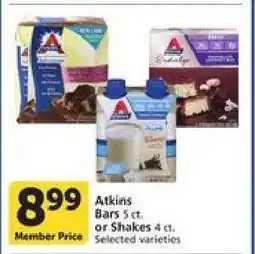 Albertsons Atkins Bars or Shakes offer