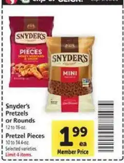 Safeway Snyder's Pretzels or Rounds offer
