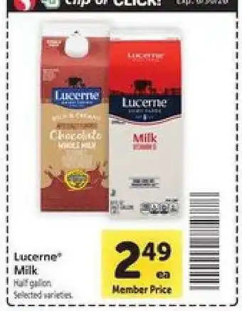 Safeway Lucerne Milk offer