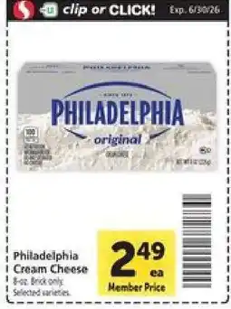 Safeway Philadelphia Cream Cheese offer