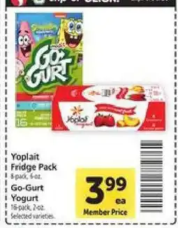Safeway Yoplait Fridge Pack / Go-Gurt Yogurt offer