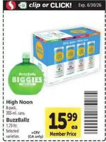 Safeway HIGH NOON offer