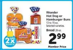 Safeway Wonder Hot Dog or Hamburger Buns offer