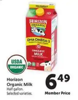 Safeway Horizon Organic Milk offer