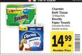 Safeway Charmin Bath Tissue, Bounty Paper Towels offer