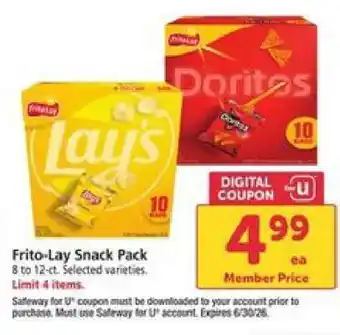 Safeway Frito-Lay Snack Pack offer