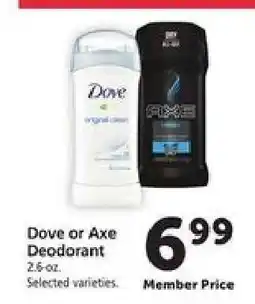 Safeway Dove or Axe Deodorant offer