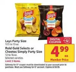 Safeway Lays Party Size offer