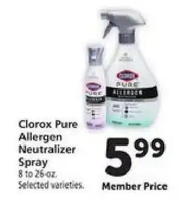 Safeway Clorox Pure Allergen Neutralizer Spray offer