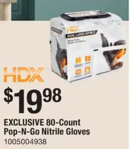 The Home Depot EXCLUSIVE 80-Count Pop-N-Go Nitrile Gloves offer