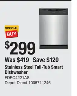 The Home Depot Stainless Steel Tall-Tub Smart Dishwasher offer