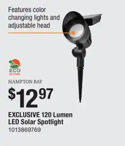 The Home Depot HAMPTON BAY 120 Lumen LED Solar Spotlight offer