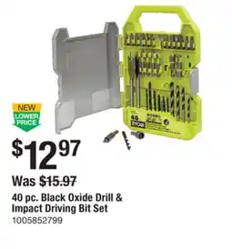 The Home Depot RYOBI 0 pc. Black Oxide Drill & Impact Driving Bit Set offer