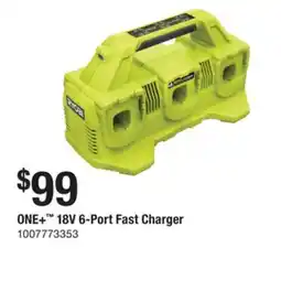 The Home Depot Ryobi ONE+ 18V 6-Port Fast Charger offer