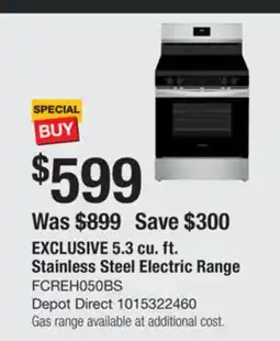 The Home Depot EXCLUSIVE 5.3 cu. ft. Stainless Steel Electric Range offer